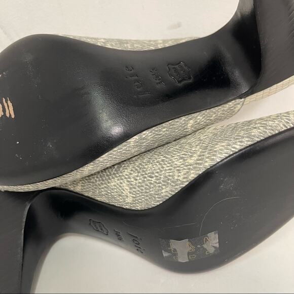 NWOT JOIE Olya Lizard Snakeskin Animal Print Mule Clog Peep Toe Heels 36.5/6.5 - Picture 7 of 12